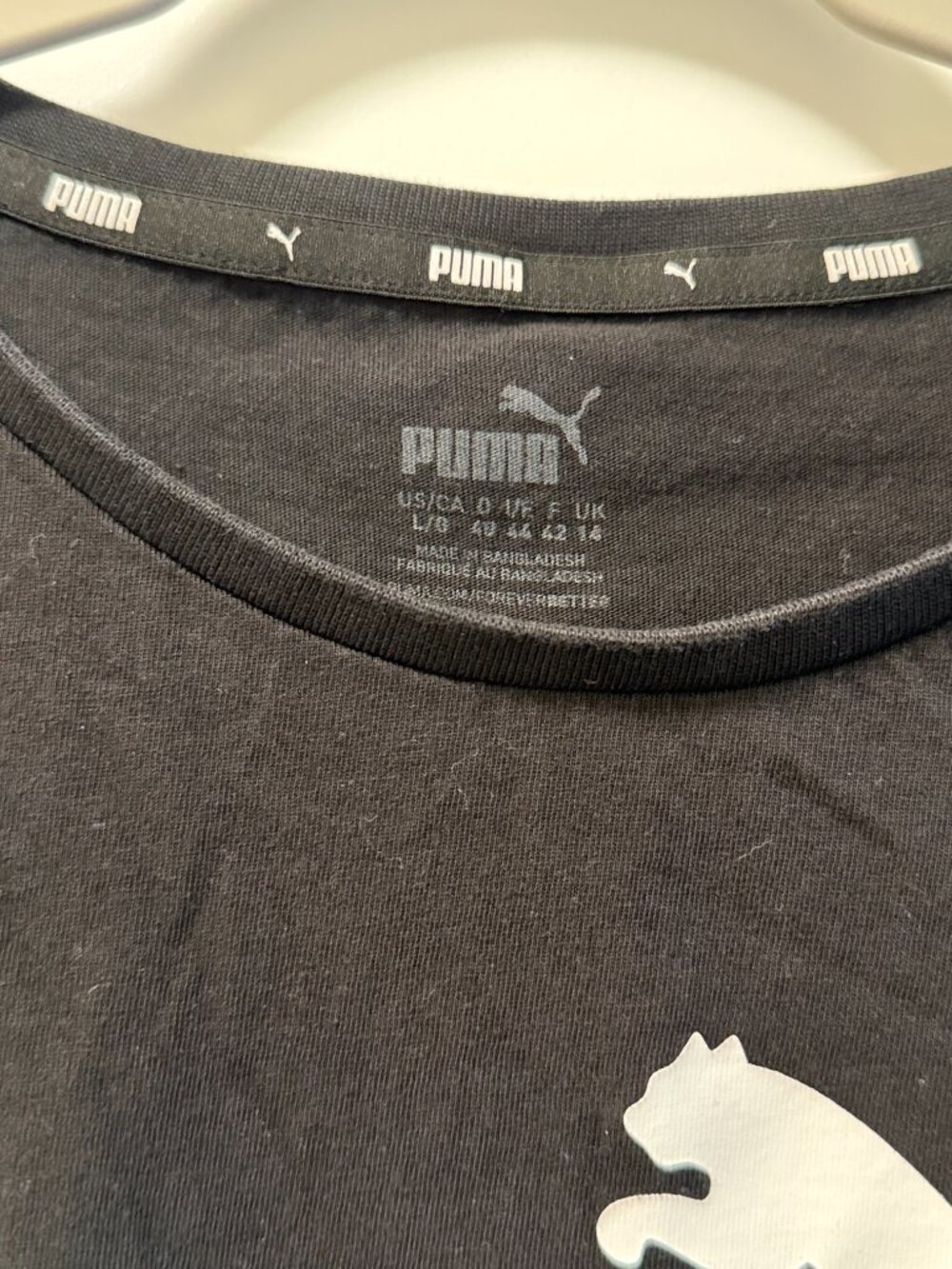 Puma Women’s XL Black Logo Oversized Cropped Graphic T-Shirt - Picture 3 of 4